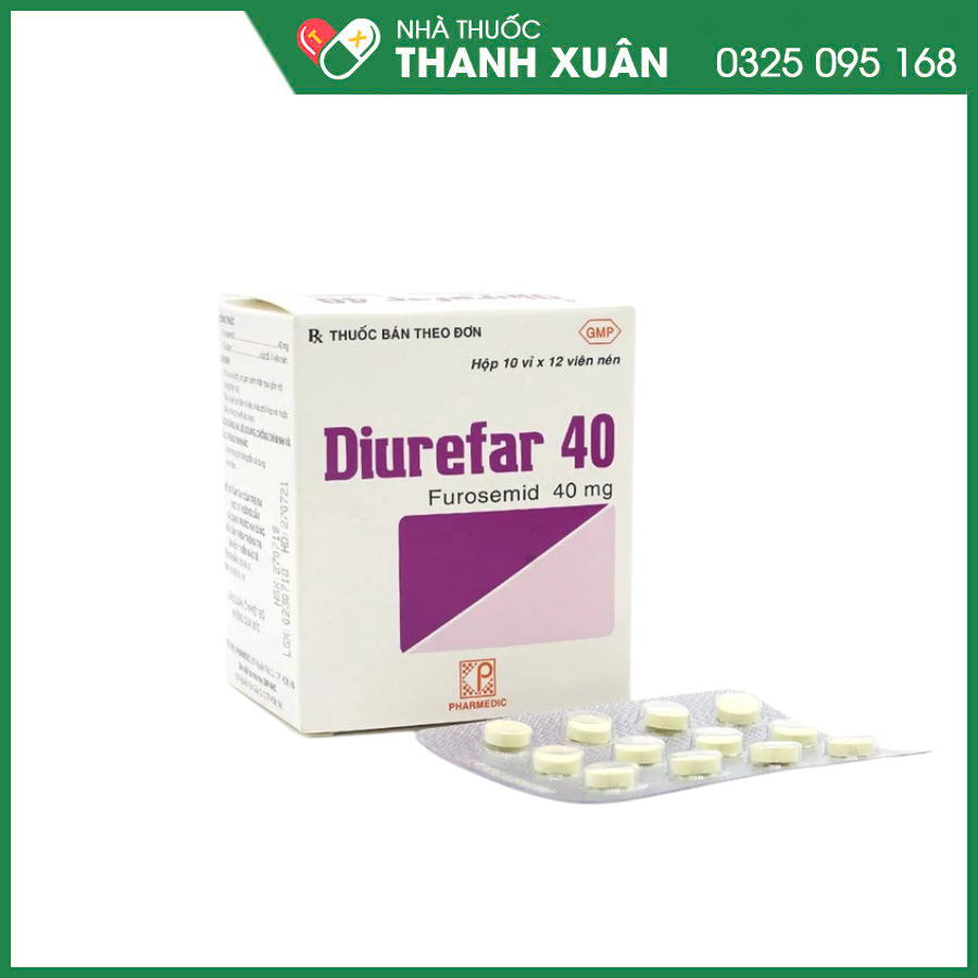 Diurefar 40 trị phù do suy tim, xơ gan, bệnh thận, tăng huyết áp